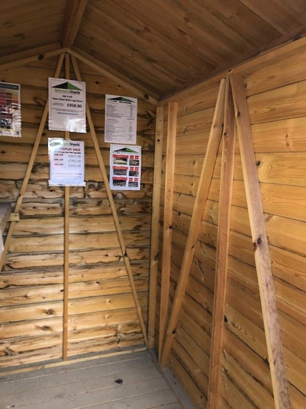 4x6 Apex Shed with Log Store Internal 1 4x6 Apex Shed with Log Store Internal 1